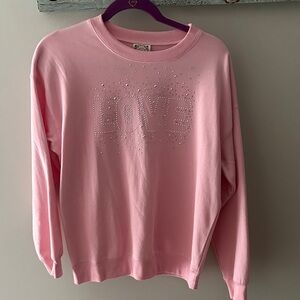 Chic Pink Embellished Sweatshirt